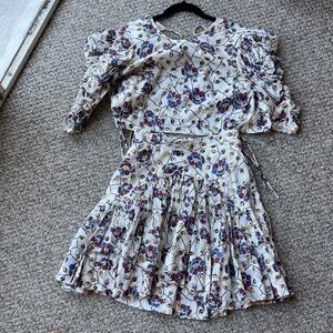 Floral Print Women's Skirt and top set